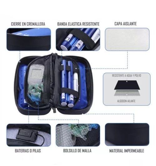Bolso Estuche De Viaje Cooler Porta Insulina Diabéticos Oneder Negro-2