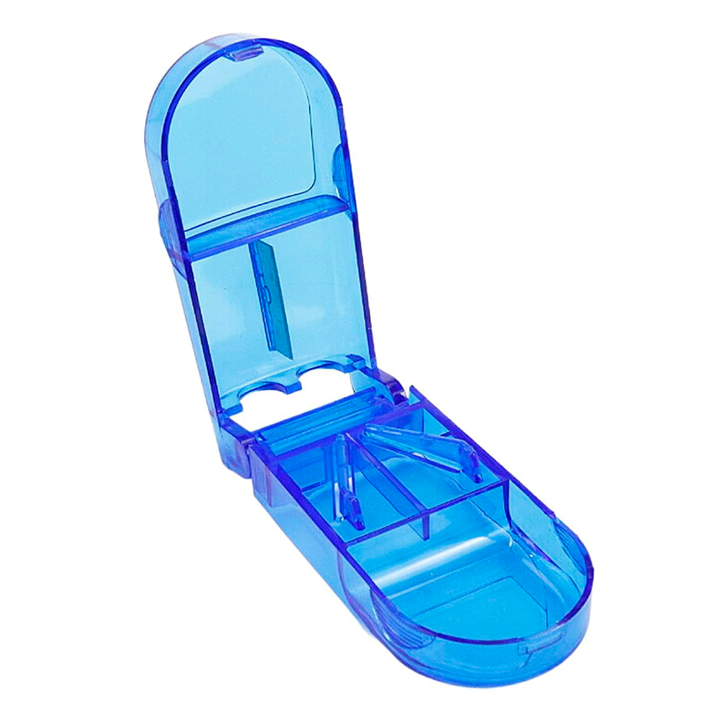 Pastillero Organizador Cortador Divisor Dosificador Pastilla Azul-0
