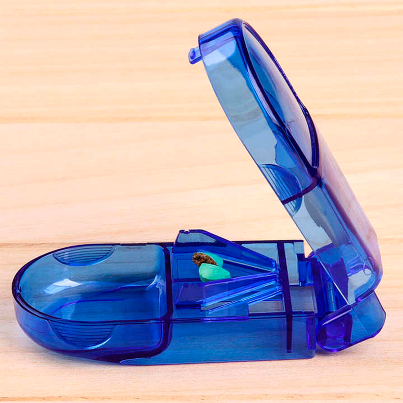 Pastillero Organizador Cortador Divisor Dosificador Pastilla Azul-6