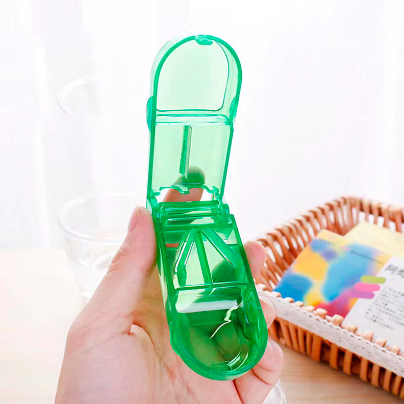 Pastillero Organizador Cortador Divisor Dosificador Pastilla Verde-4