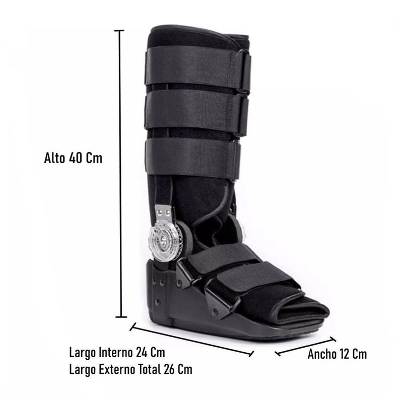 Bota Ortopedica Larga Negra Con Rom Angulo Regulable Talla S-1