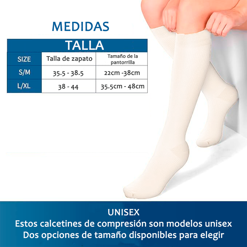 Calcetines Media Compresion Anti Varices Pack 3 Und L/XL-2