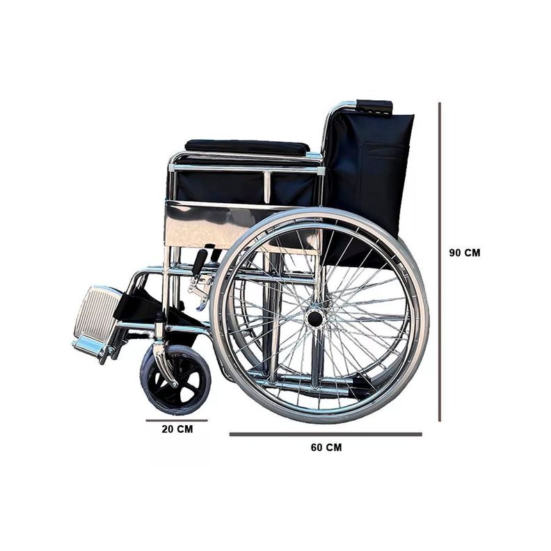 Silla De Ruedas, Ruedas Macizas, Plegable Cromada Oneder-2