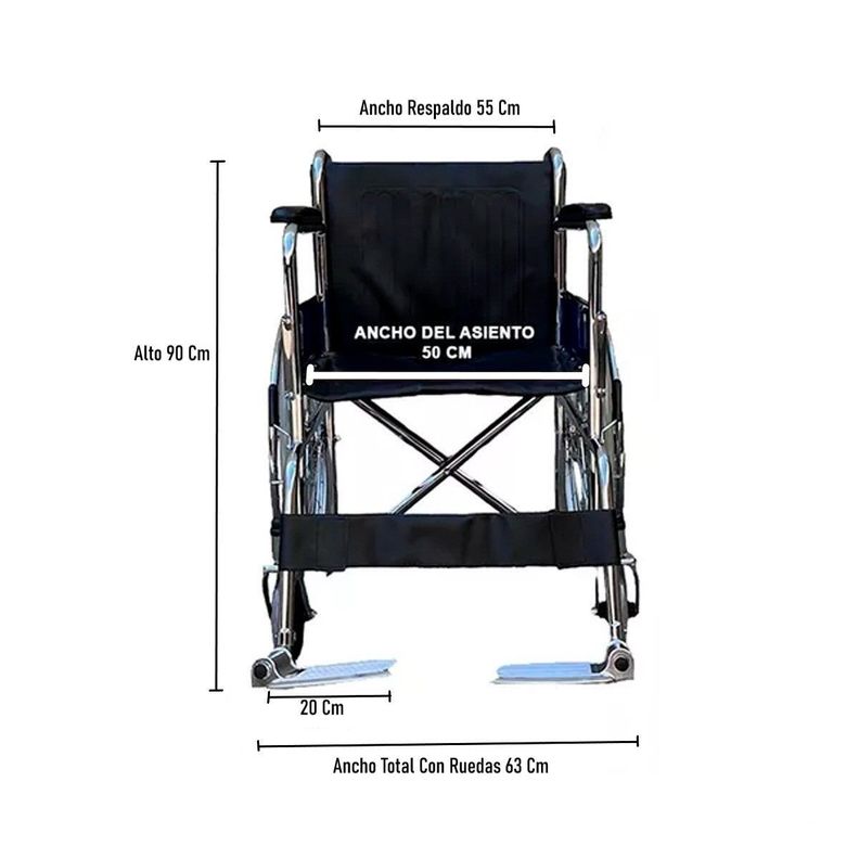 Silla De Ruedas, Ruedas Macizas, Plegable Cromada Oneder-3