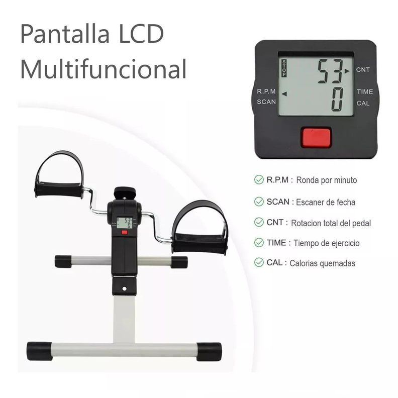 Pedalera De Ejercicio Pantalla Lcd Ejercitador Plegable-4