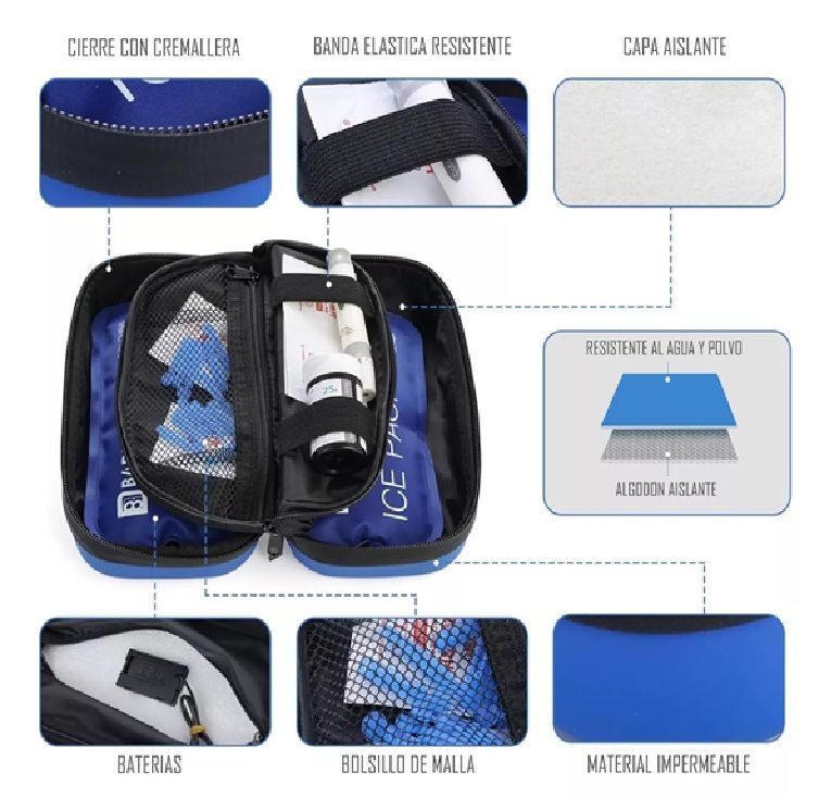 Bolso Estuche De Viaje Cooler Porta Insulina Diabéticos Oneder Azul-3