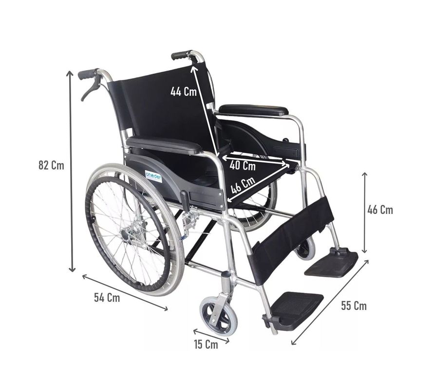 Silla De Ruedas Aluminio Liviana Plegable Doble Freno Oneder-1