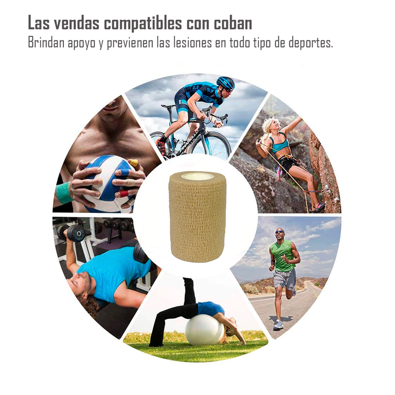 Venda Autoadherente Compatible Coban 10cmX4.5mt- 1 Und Beige-1