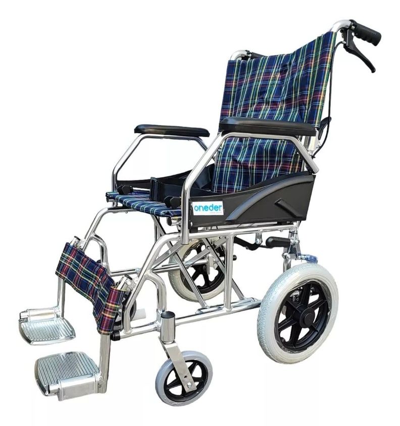 Silla De Ruedas Paseo Y Traslado Freno Doble De Aluminio-0