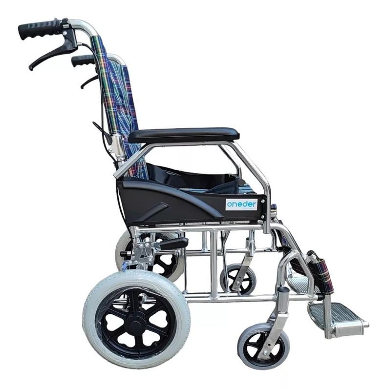 Silla De Ruedas Paseo Y Traslado Freno Doble De Aluminio-4