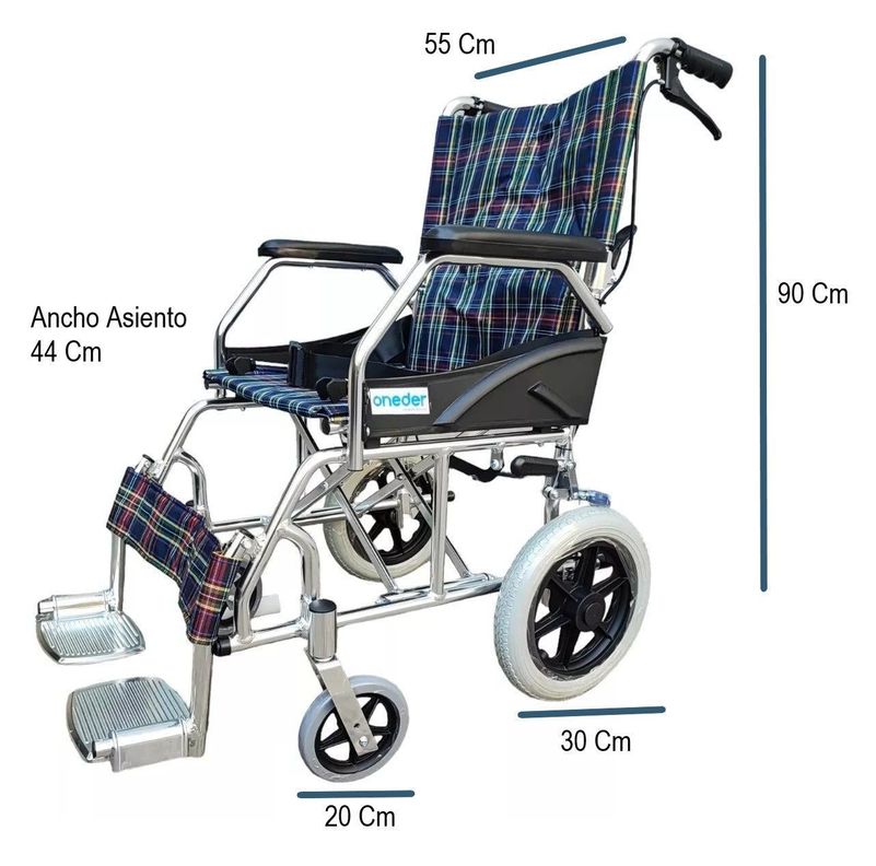 Silla De Ruedas Paseo Y Traslado Freno Doble De Aluminio-1