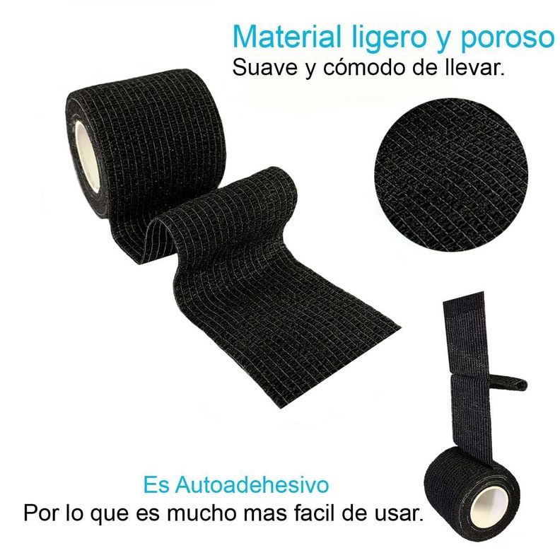 Venda Autoadherente Compatible Con Coban 7.5cmx4.5mt - 1 Und Negra-1