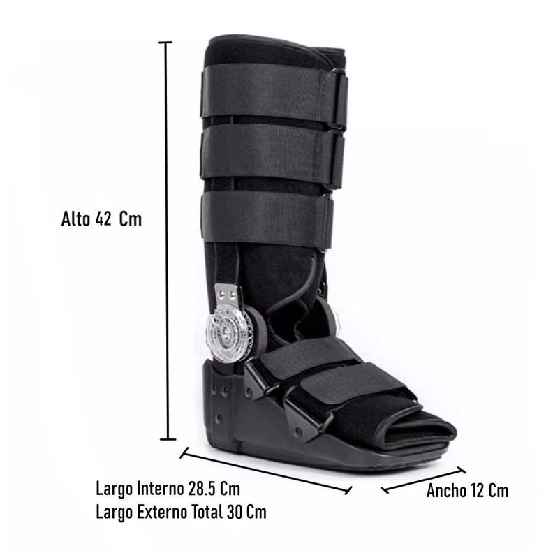 Bota Ortopedica Larga Negra Con Rom Angulo Regulable Talla L-1