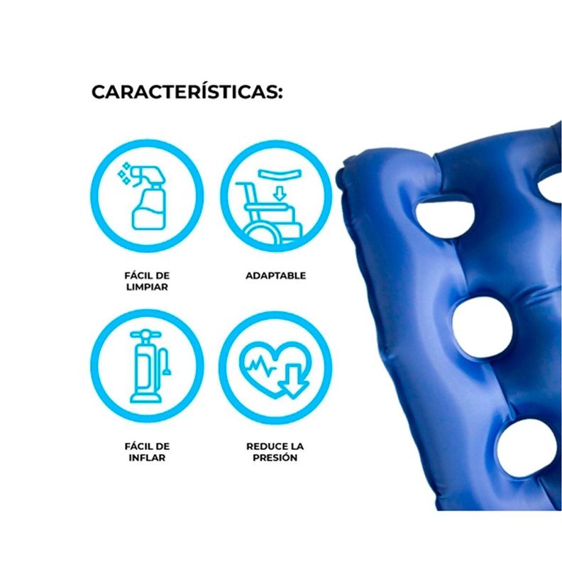Cojin Antiescaras para Silla de Ruedas Ortopédico Inflable-4