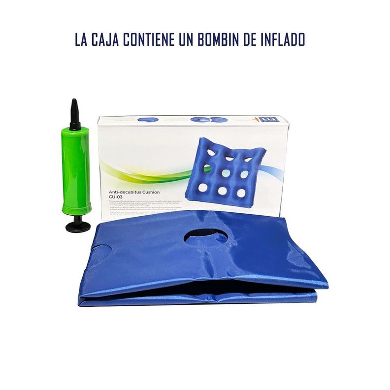 Cojin Antiescaras para Silla de Ruedas Ortopédico Inflable-5
