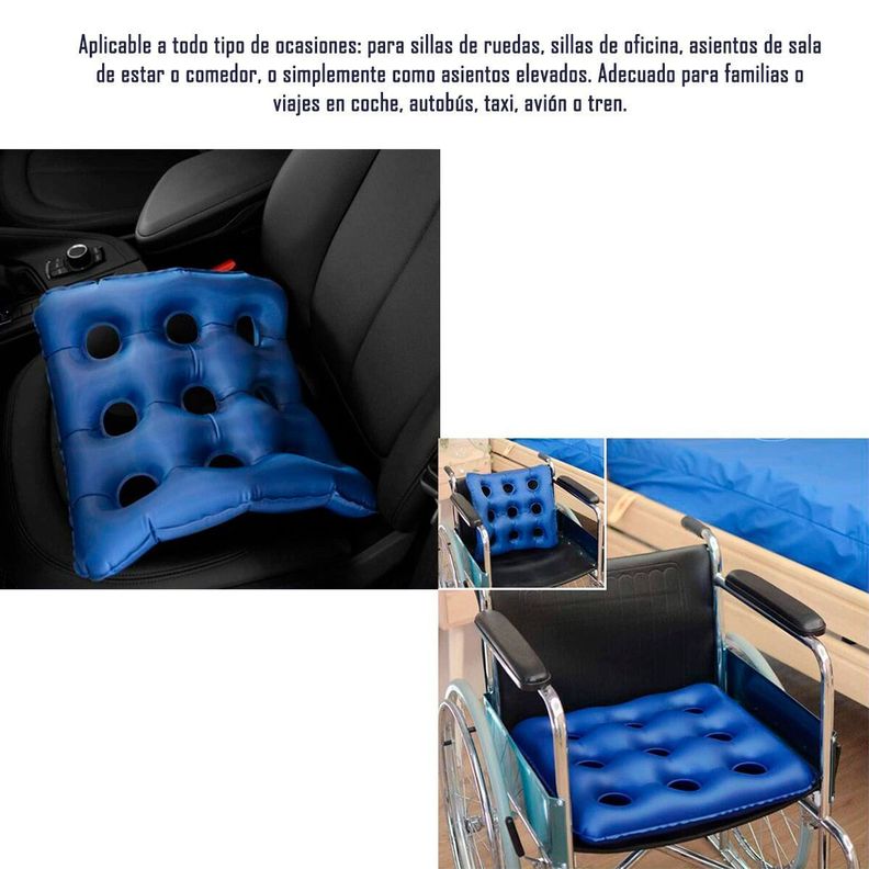 Cojin Antiescaras para Silla de Ruedas Ortopédico Inflable-6