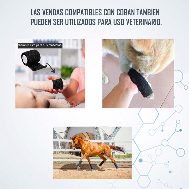 Venda Autoadherente Compatible Con Coban 10cm X 4.5mt- 1 Und Negro-3