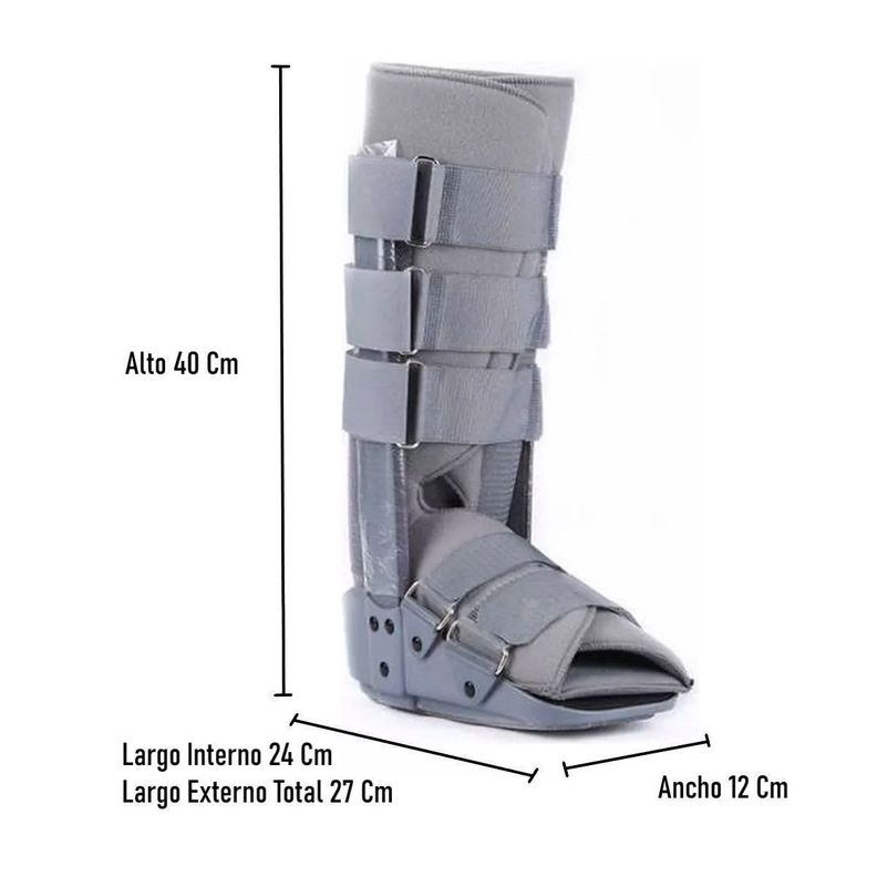 Bota Ortopedica Larga Inmovilizadora Tobillo Gris Talla S-2