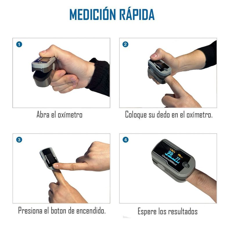 Oxímetro De Pulso Para Dedo Adulto Md300c21 Gris-2