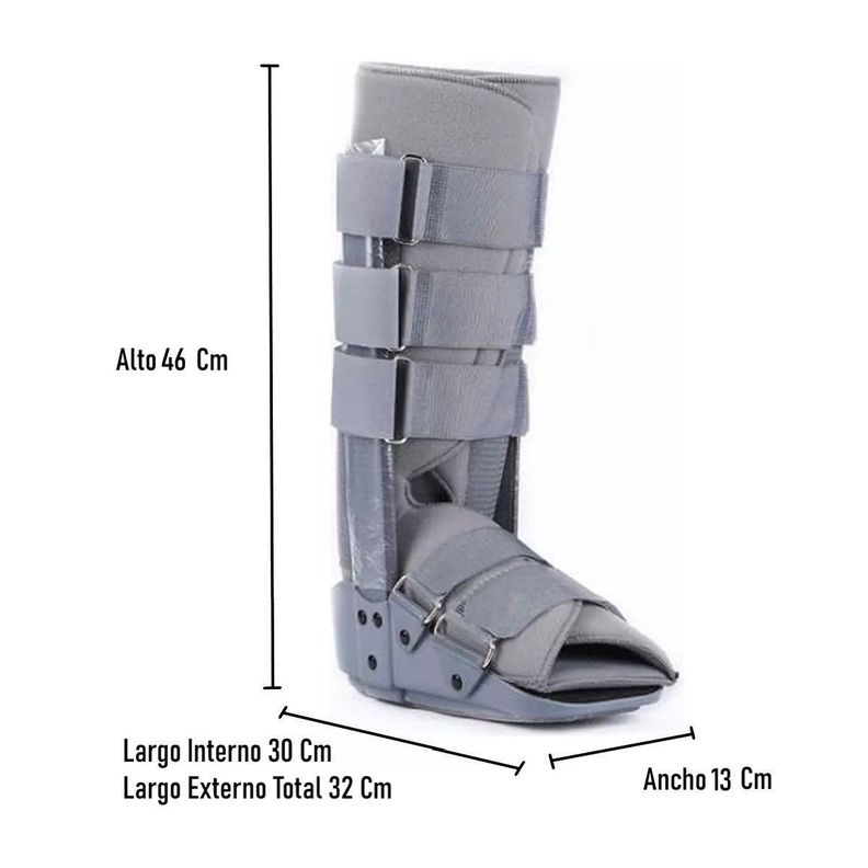 Bota Ortopedica Larga Inmovilizadora Tobillo Gris Talla XL-2