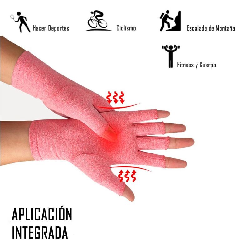 Guantes De Compresión Artritis Artrosis Tenditis Rosado L-1