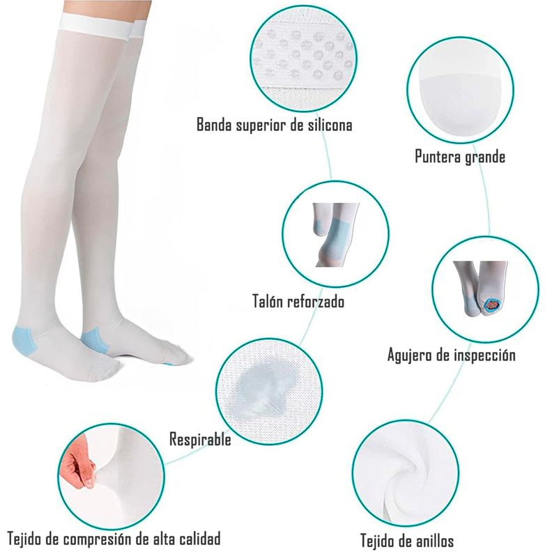 Medias Antiembolicas De Compresion - Cranberry Talla L-2
