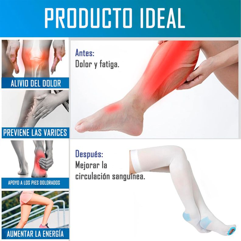 Medias Antiembolicas De Compresion - Cranberry Talla L-4