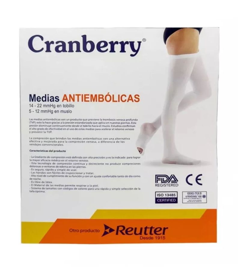 Medias Antiembolicas De Compresion - Cranberry Talla L-5