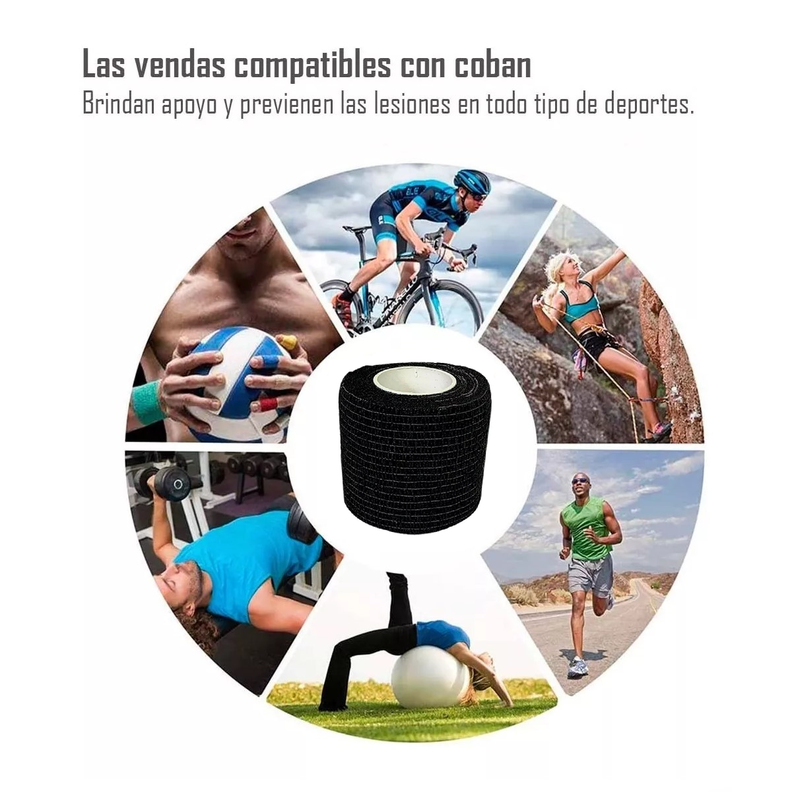 Pack 12 Venda Autoadherente Compatible Coban 5cm X 4.5mt -6