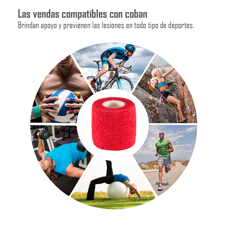 Pack 12 Venda Autoadherente Compatible Coban 5cm X 4.5mt -7