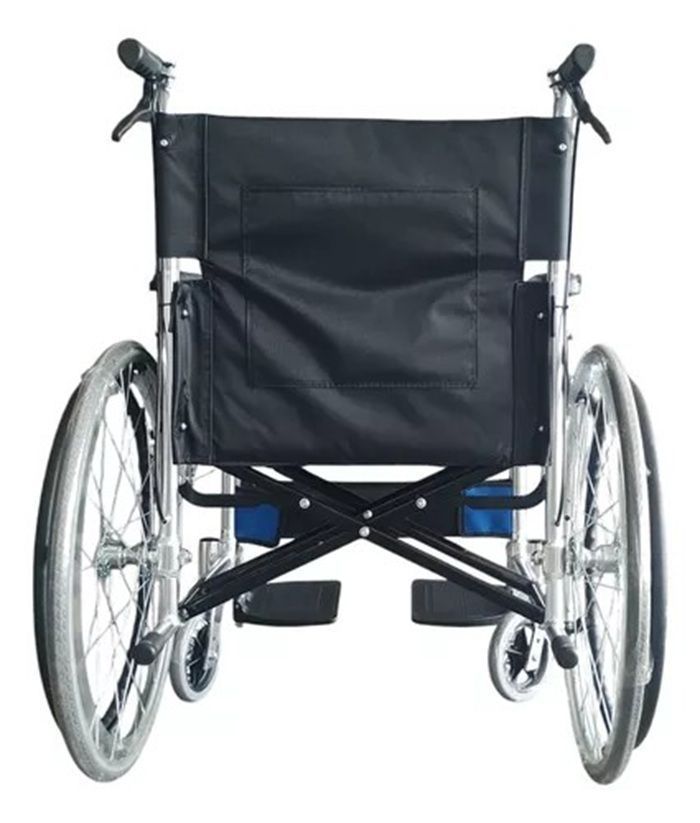 Silla De Ruedas Aluminio Plegable Doble Freno Con Cinturón-3