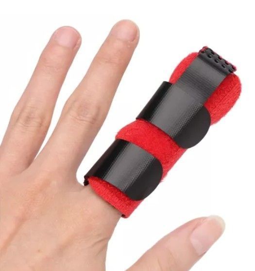 Ferula Inmovilizador Para Dedo Con Velcro Ajustable Liviano Rojo