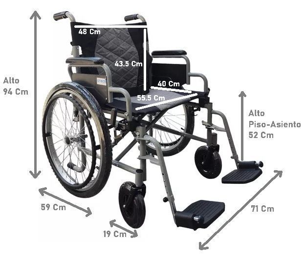 Silla De Ruedas Aluminio Apoya Brazos Desmontables Plegable-1