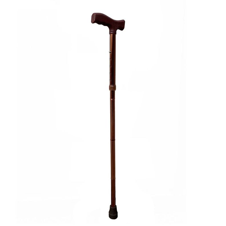 Bastón Plegable Ortopédico de Bronce Regulable En Altura Mango T-0