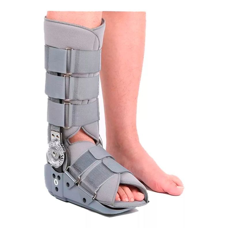 Bota Ortopedica Larga Gris Con Rom Angulo Regulable Talla M-5