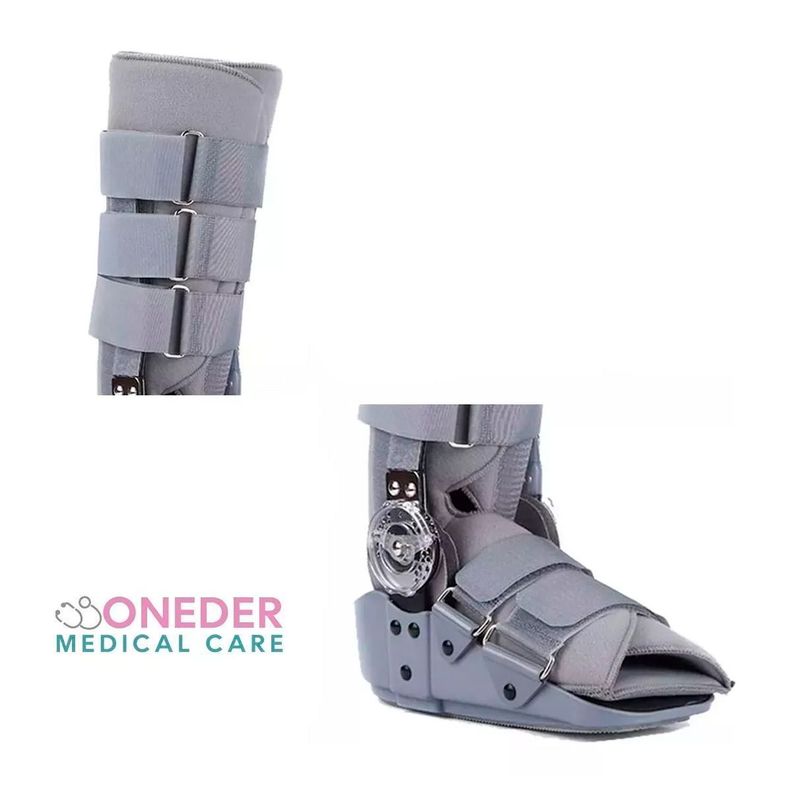 Bota Ortopedica Larga Gris Con Rom Angulo Regulable Talla M-3