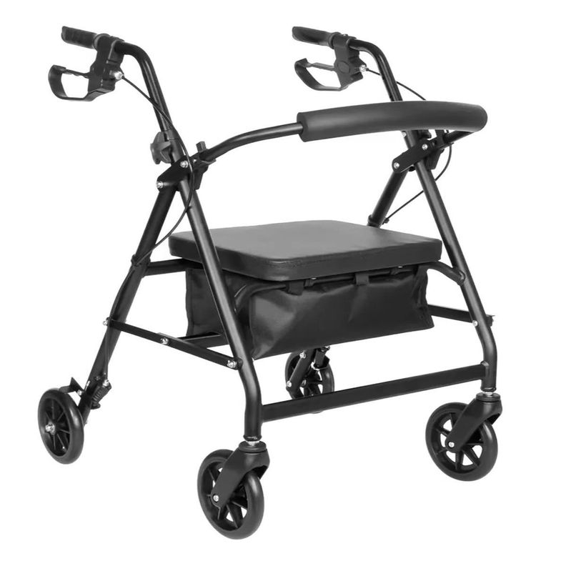 Andador Burrito Con Asiento Y Bolso 4 Ruedas Plegable