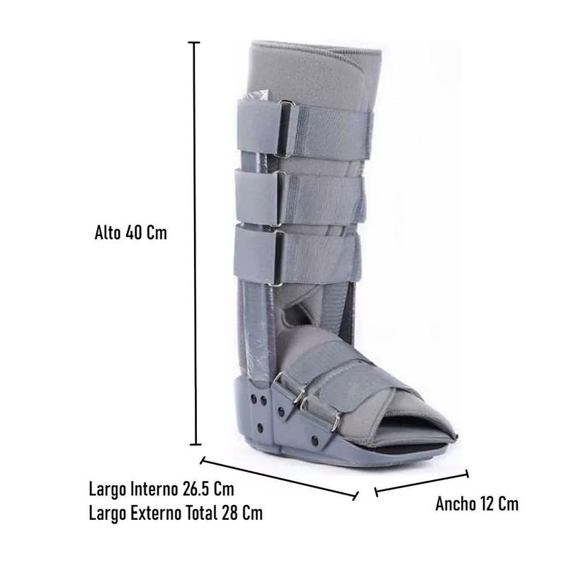 Bota Ortopedica Larga Inmovilizadora Tobillo Gris Talla M-2
