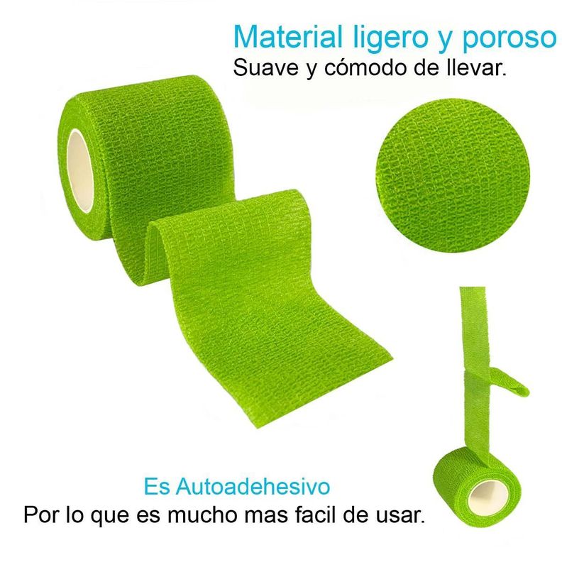 Venda Autoadherente Compatible Con Coban 7.5cmx4.5mt - 1 Verde-2