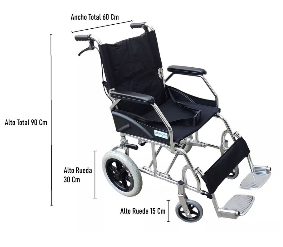 Silla De Ruedas Liviana De Paseo Aluminio Plegable Oneder-1