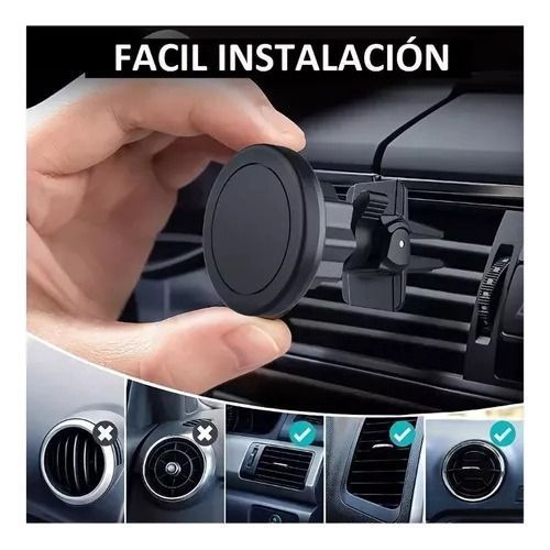 Porta Celular Soporte Para Automóvil Con Imán Tipo Pinza-1