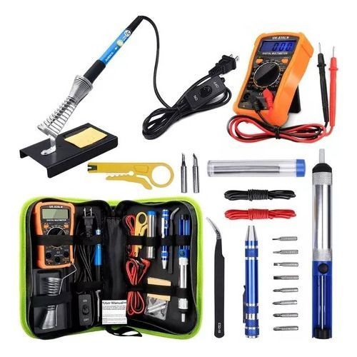 Kit Soldador Eléctrico Cautín 220v 60w Regulable Multímetro-2
