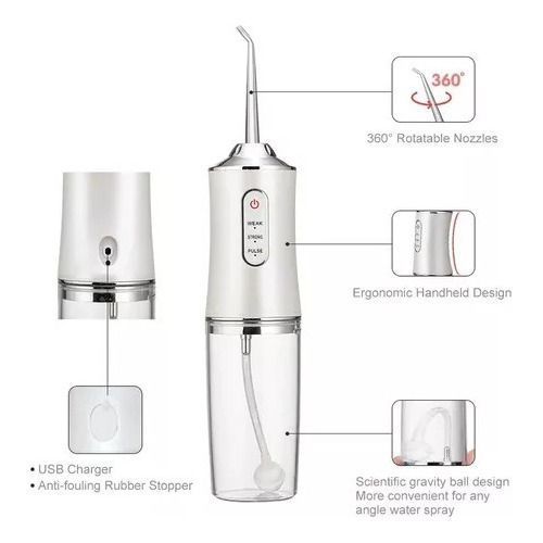 Irrigador Bucal Portátil Recargable Para Higiene Dental-9