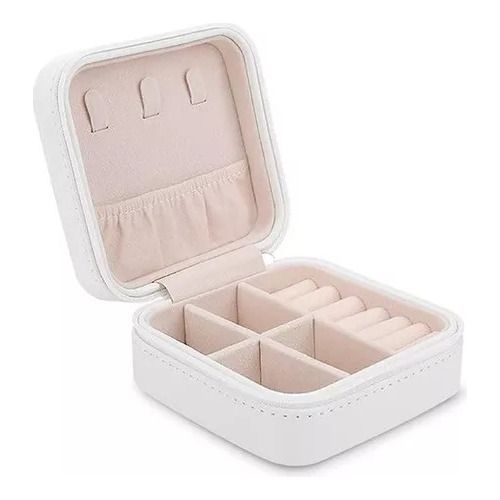 Estuche De Viaje Pequeño Para Joyas Piel Sintética Bisagra-0