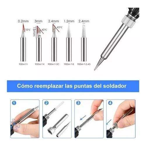 Kit Eléctrico Cautín 220v 60w Regulable Bisutime Bs-908-4