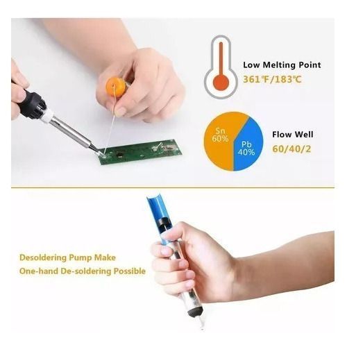 Kit Eléctrico Cautín 220v 60w Regulable Bisutime Bs-908-1