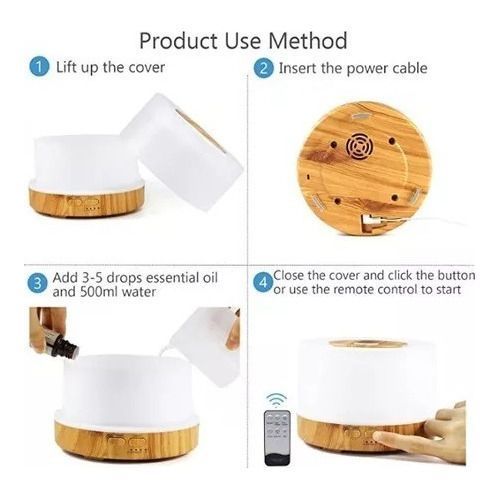 Humidificador Difusor De Aroma 7 Led Vibración Ultrasonica-1