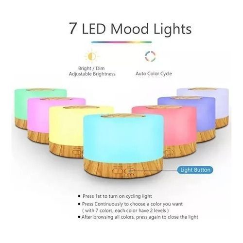 Humidificador Difusor De Aroma 7 Led Vibración Ultrasonica-4