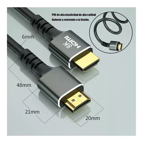 Cable Hdmi Multimedia Alta Definición 8k 1,5mts-3