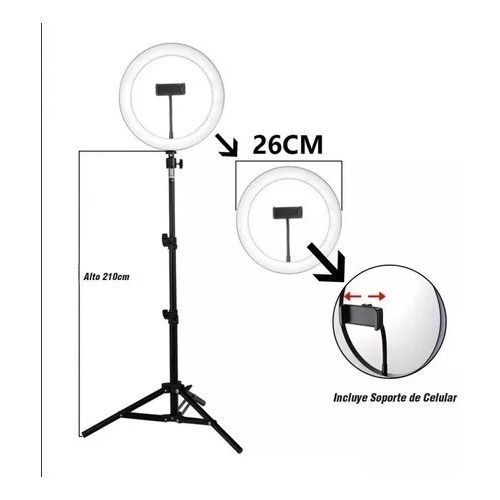 Aro De Luz 26cm Con Tripode 2mtr Selfie Ring Light Pedestal-3